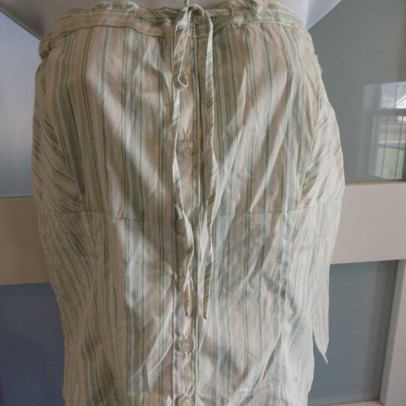 B. Moss Button Down Front W/Front Tie Halter Top Size L Women's NWOT - Picture 2 of 3